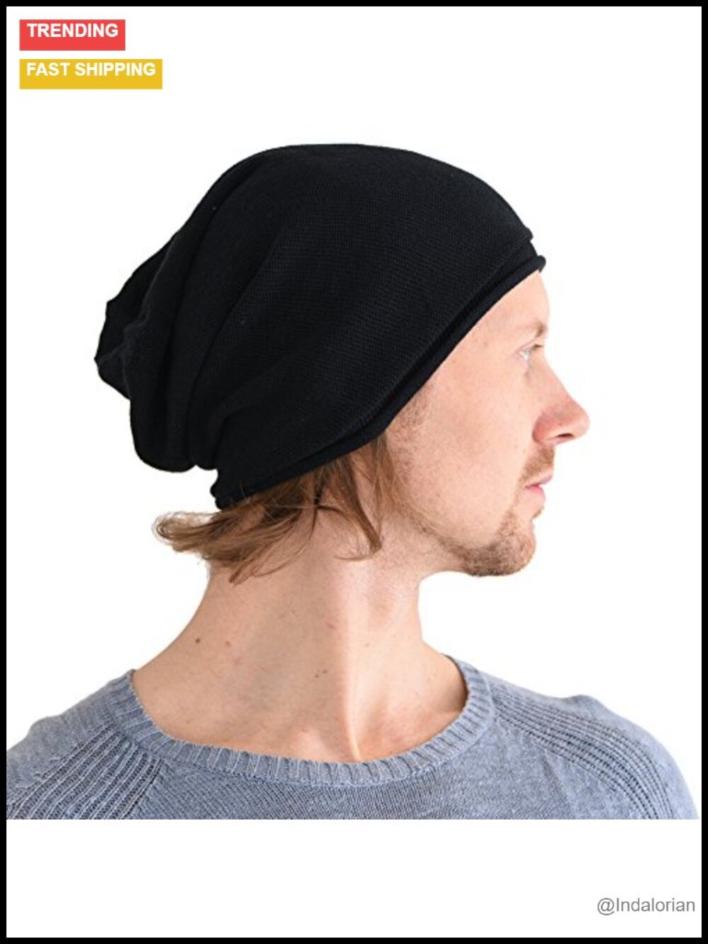 Organic Cotton Slouchy Knit Beanie Chemo Hat Lightweight All-Season